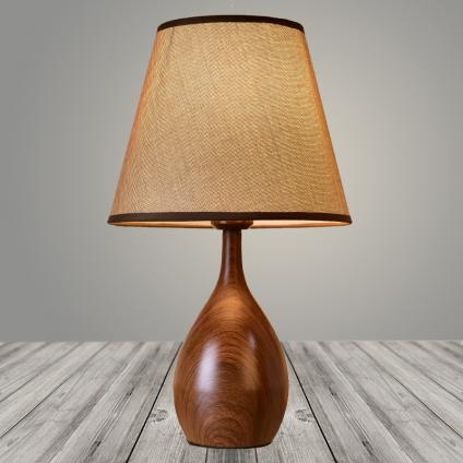 Настольная лампа 19840 дерево/светло-коричневый абажур h460 1х40W E27, DIY22